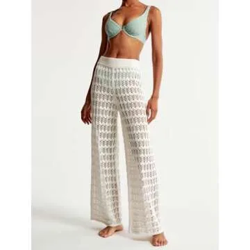 Stylish Saodimallsu Women's Crochet Swim Cover-Up Pants