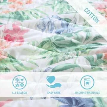 Tommy Bahama - King Quilt Set, Reversible Cotton Bedding with Matching Shams, Colorful Botanical Home Decor (Island Orchid Pink, King)