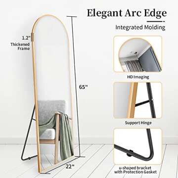 KHXUHAWK 65" Modern Full Length Mirror with Stand