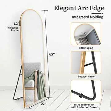 KHXUHAWK 65" Modern Full Length Mirror with Stand