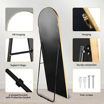 KHXUHAWK 65" Modern Full Length Mirror with Stand