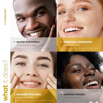 artnaturals Lactic Acid plus AHA Face Serum for Brightening Boost with Renewing Formula - Scars, Acne, Wrinkles - Exfoliates and Moisturizes the Skin - 1 oz.