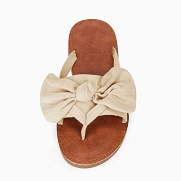 FISACE Womens Slip On Flip Flops Ring Toe Strappy Summer Gladiator Flat Sandals