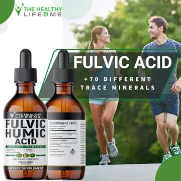 THE HEALTHY LIFE 4 ME Organic Fulvic Acid + 72 Trace Minerals | Digestion | Hydration | Keto, Dietary Supplement Drop| Energy | pH Balance | 2-Month Supply…