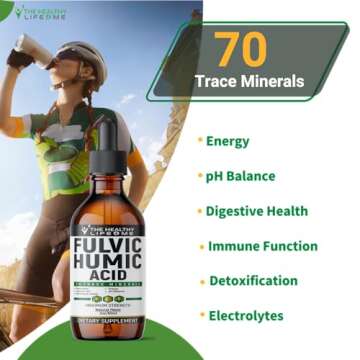 THE HEALTHY LIFE 4 ME Organic Fulvic Acid + 72 Trace Minerals | Digestion | Hydration | Keto, Dietary Supplement Drop| Energy | pH Balance | 2-Month Supply…