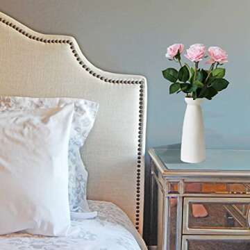 Mandy's 10pcs Light Pink Fake Flowers Artificial Silk Rose Flowers Real Touch for Valentine’s Day Mother's Day Easter Home Decoration Bridal Wedding Bouquet and Parties New Year Spring