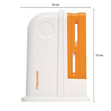 Fiskars 1020499 Scissors Sharpener, 9 x 4 x 13.8 cm, White/Orange