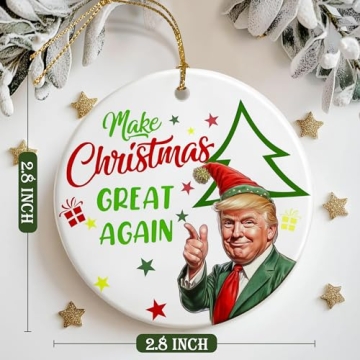 Trump Ornament 2024 - Trump Christmas Ornament - Trump Decorations - Christmas 2024 Gifts - Trump Merchandise - Funny Trump Gifts - Gifts for Supporter