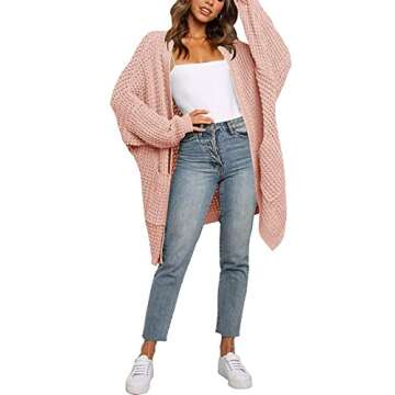 LOGENE Women's Cozy Oversized Batwing Cardigan