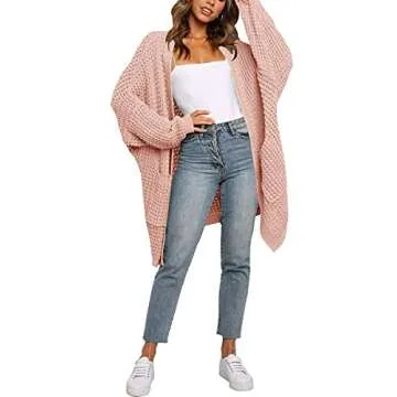 LOGENE Women's Cozy Oversized Batwing Cardigan