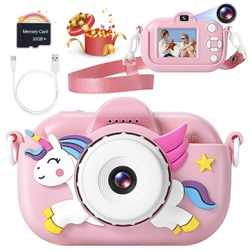 Kids Camera for Toddler Girls Boys Aged 3-9, YEEHAO 32MP Kids Toys Digital Camera 3 4 5 6 7 8 9 Year...