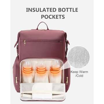 CEI-CEI Neoprene Diaper Bag Backpack with Changing Pad, Large Newborn Baby Maternity Bags Travel Tot...