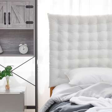 DormCo Rainha Cushion Tufted College Headboard - White Velvet