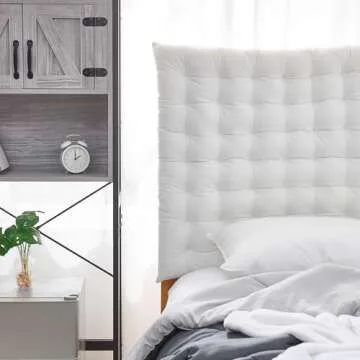 DormCo Rainha Cushion Tufted College Headboard - White Velvet