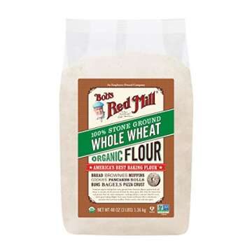 Bob's Red Mill Organic Whole Wheat Flour, 3 Pound (Pack of 4)