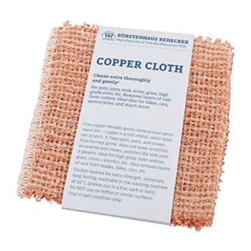 Durable REDECKER Copper Cleaning Cloth - Non-Abrasive Scrubber