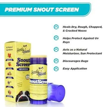 Handy Hound SnoutScreen - All-Natural Moisturizing Dog Nose Balm & Paw Balm for Cracked, Dry Noses - Vet Recommended made in the USA - Dog Sunscreen, Protects Against Harmful UVB/UVC Rays - 2 oz