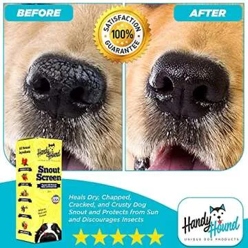 Handy Hound SnoutScreen - All-Natural Moisturizing Dog Nose Balm & Paw Balm for Cracked, Dry Noses - Vet Recommended made in the USA - Dog Sunscreen, Protects Against Harmful UVB/UVC Rays - 2 oz