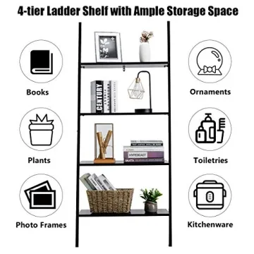 Stylish Tangkula 4-Tier Ladder Shelf for Home & Office
