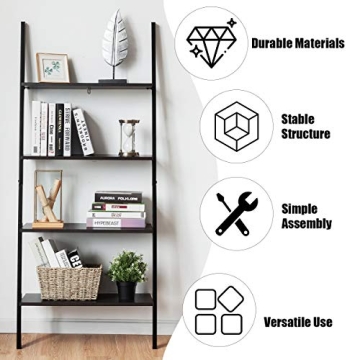 Stylish Tangkula 4-Tier Ladder Shelf for Home & Office