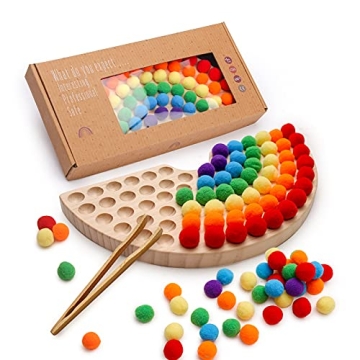 bopoobo Wooden Peg Board Beads Game for Toddlers