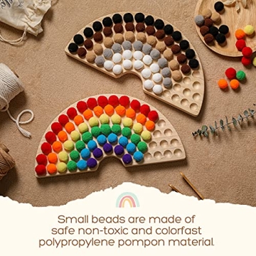 bopoobo Wooden Peg Board Beads Game for Toddlers