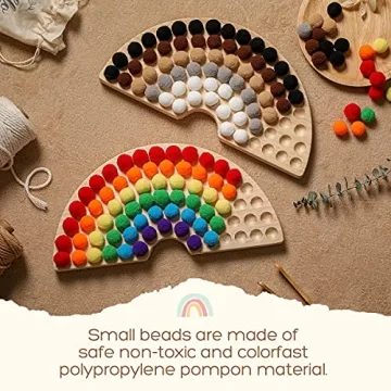 bopoobo Wooden Peg Board Beads Game for Toddlers