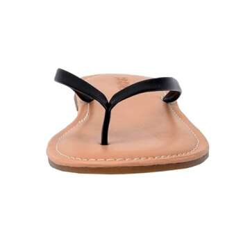 CUSHIONAIRE Cora Flip Flops for Women | Vacation Beach Essentials | Casual Women Footwear Sandals | BLACK 8.5