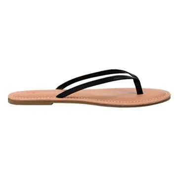 CUSHIONAIRE Cora Flip Flops for Women | Vacation Beach Essentials | Casual Women Footwear Sandals | BLACK 8.5