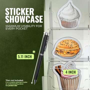 HOTCAN Acrylic Sticker Display Stand for Big 4'' Stickers