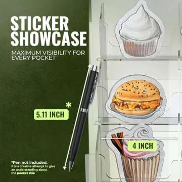 HOTCAN Acrylic Sticker Display Stand for Big 4'' Stickers