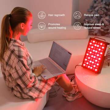 BONTANNY Red Light Therapy for Body and Face, 660nm 850nm Red Near Infrared Light with 60 Dual Chip LEDs, Timer, 3 Modes, High Power Clinical Grade Panel, for Pain Relief, Sleep, Skin Health, 100W