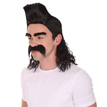 HPO 70s 80s Punk Rock Wig - Black Synthetic Accessory
