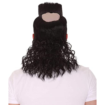 HPO 70s 80s Punk Rock Wig - Black Synthetic Accessory