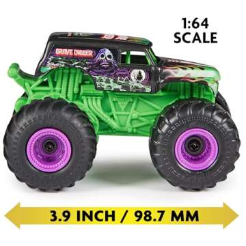 Monster Jam, Official Grave Digger Remote Control Monster Truck with Ramp, Small 1:64 Scale RC Cars Kids Toys for Boys and Girls Ages 3 4 5 6 and up