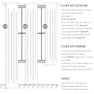 QJmydeco Extra Long Blackout Curtains for Large Windows