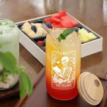 Haukea Book Lovers Gifts Bookish Gifts for Women Gifts for Book Lovers Gifts for Readers Book Lovers Women, Book Club Gifts Librarians Book Themed Gifts Accessories Book Cup, Skull Reader