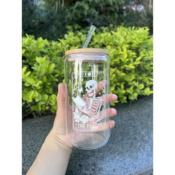 Haukea Book Lovers Gifts Bookish Gifts for Women Gifts for Book Lovers Gifts for Readers Book Lovers Women, Book Club Gifts Librarians Book Themed Gifts Accessories Book Cup, Skull Reader