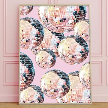 Funky 70s Disco Ball Wall Art Print - 16x24 Canvas Design