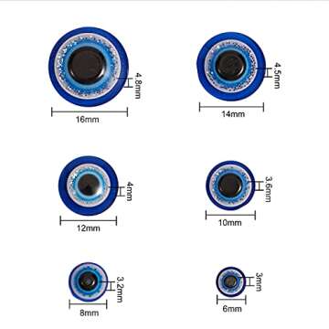 Stiesy 220/box Resin Blue Evil Eye Cabochons Flatback Beads 6mm/8mm/10mm/12mm/14mm/16mm Doll Making Accessories for Jewelry Making