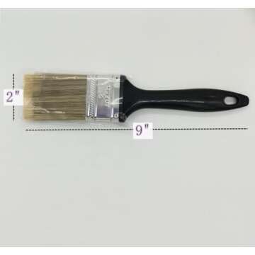 LAPXSNZD 10 Pieces 2 Inch Paint Brush,Flat Paint Brushes Professional Paint Tools with Treated Plastic Handle for DIY Paint,Furniture,Fences,Deck,and Wall Trim