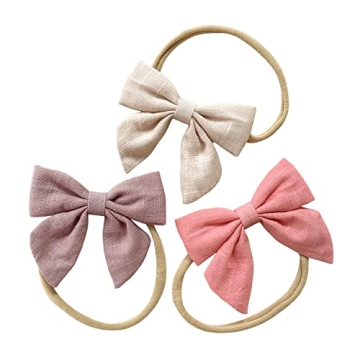 Cherssy Baby Bows: 3pcs Soft and Stretchy Headbands