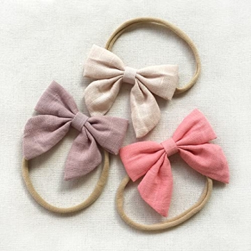 Cherssy Baby Bows: 3pcs Soft and Stretchy Headbands