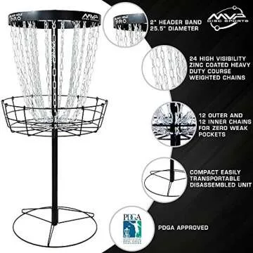 MVP Disc Sports Black Hole Pro 24 Chain Disc Golf Basket with Transit Bag