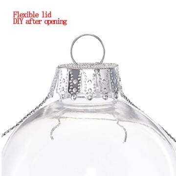 12 Pcs DIY Clear Plastic Fillable Balls Ornament, 2.36Inch Christmas Balls for Christmas, Halloween, Birthday, Wedding Decor, Crafts Decorations (60 mm)