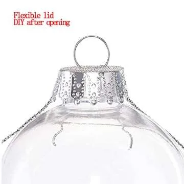 12 Pcs DIY Clear Plastic Fillable Balls Ornament, 2.36Inch Christmas Balls for Christmas, Halloween, Birthday, Wedding Decor, Crafts Decorations (60 mm)