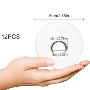 12 Pcs DIY Clear Plastic Fillable Balls Ornament, 2.36Inch Christmas Balls for Christmas, Halloween, Birthday, Wedding Decor, Crafts Decorations (60 mm)