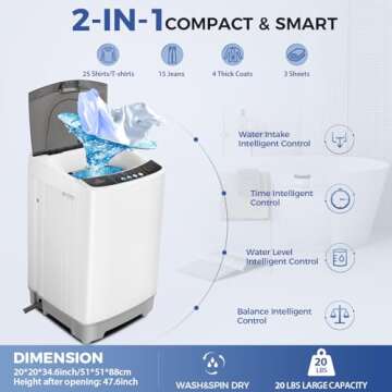 Nictemaw Portable Washing Machine - Compact Powerhouse for Easy Laundry