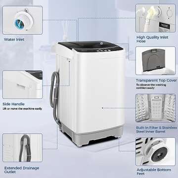 Nictemaw Portable Washing Machine - 20Lbs Capacity Washer