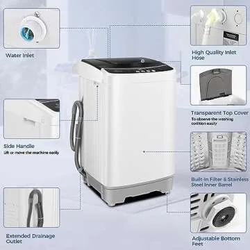 Nictemaw Portable Washing Machine - 20Lbs Capacity Washer